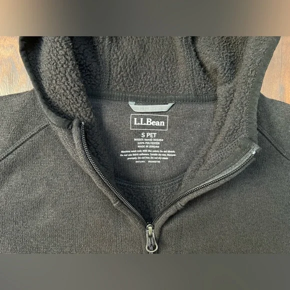 L.L. Bean Women's Small Petite Sweater Fleece Coat Classic Black ItemID 503354 - Picture 4 of 13